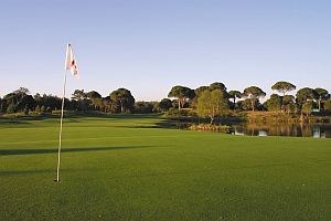 National Golf Fahne auf Gruen Belek